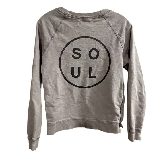 SoulCycle Women's Purple Gray Scoop Neck Sweatshirt Size S Casual - flawed - Picture 2 of 8